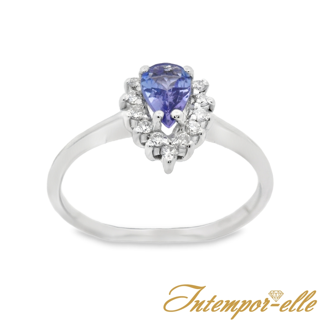 BA OR 18CT TANZANITE GOUTE + DT0.12 CT 