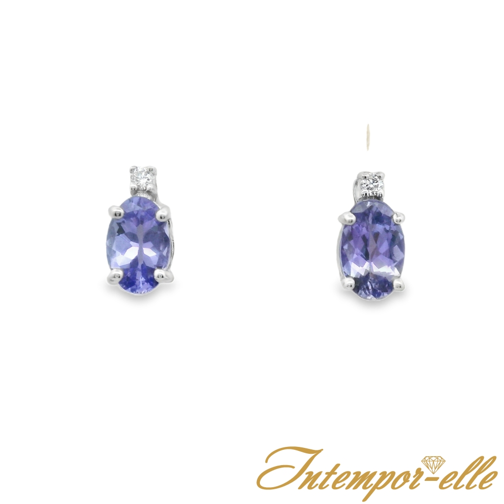 BO OR 18 CT TANZANITE OVAL + DT 0.02CT 