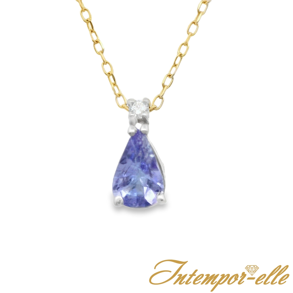 CL OR 18 CT TANZANITE GOUTE + DT 0.01 CT 