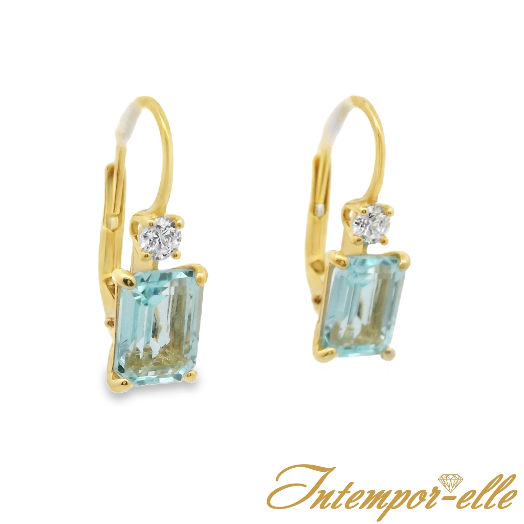 DORMEUSE OR 18 CT TOPAZE 8X6 + OXZ 