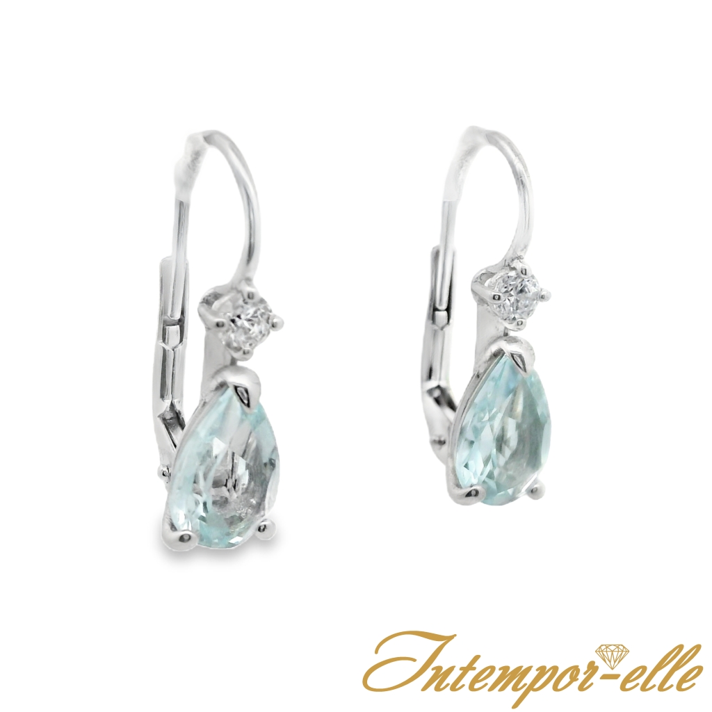 DORMEUSE OR 18 CT TOPAZE GOUTE + OXZ 