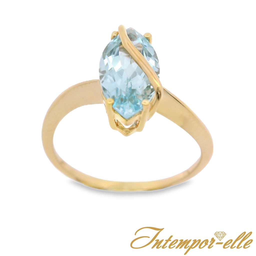 BA OR 18 CT + TOPAZE BLEUE 